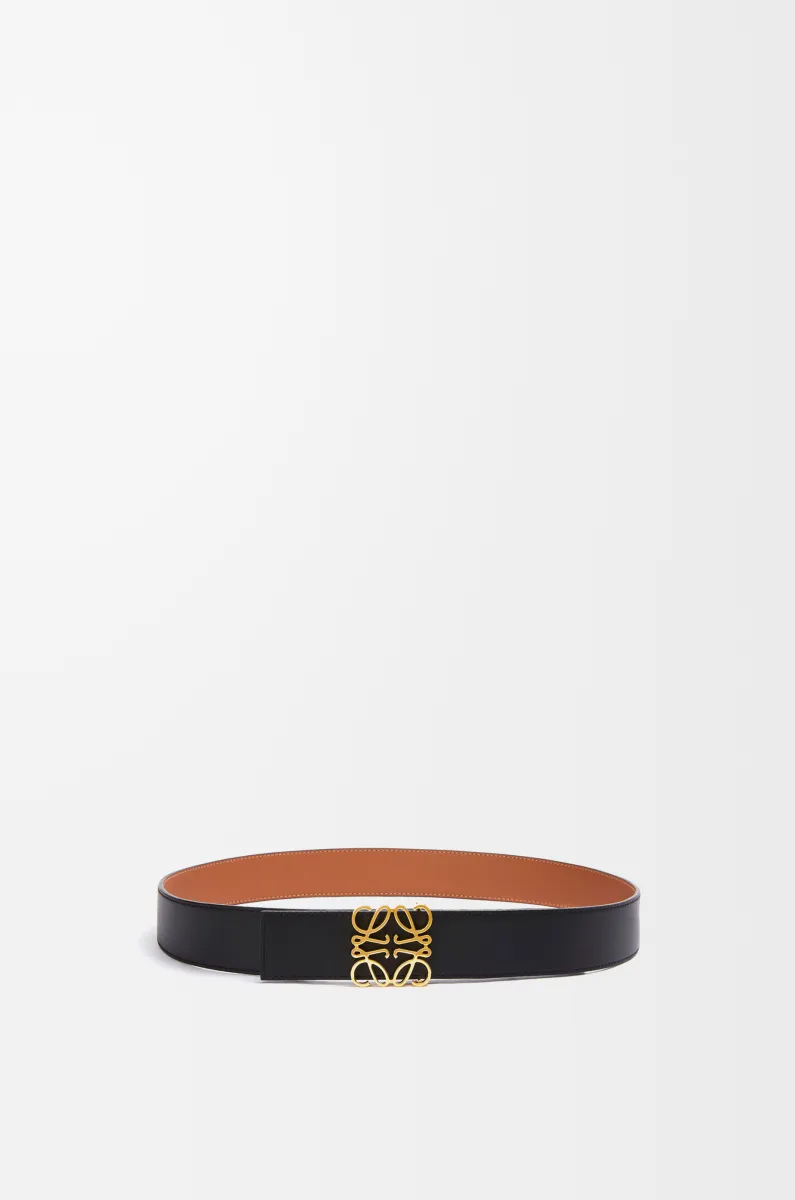 光滑牛皮革双面 Anagram 腰带