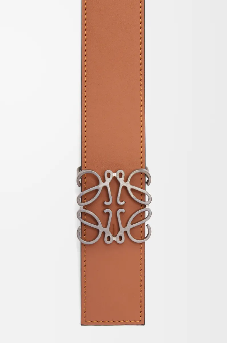 光滑牛皮革双面 Anagram 腰带