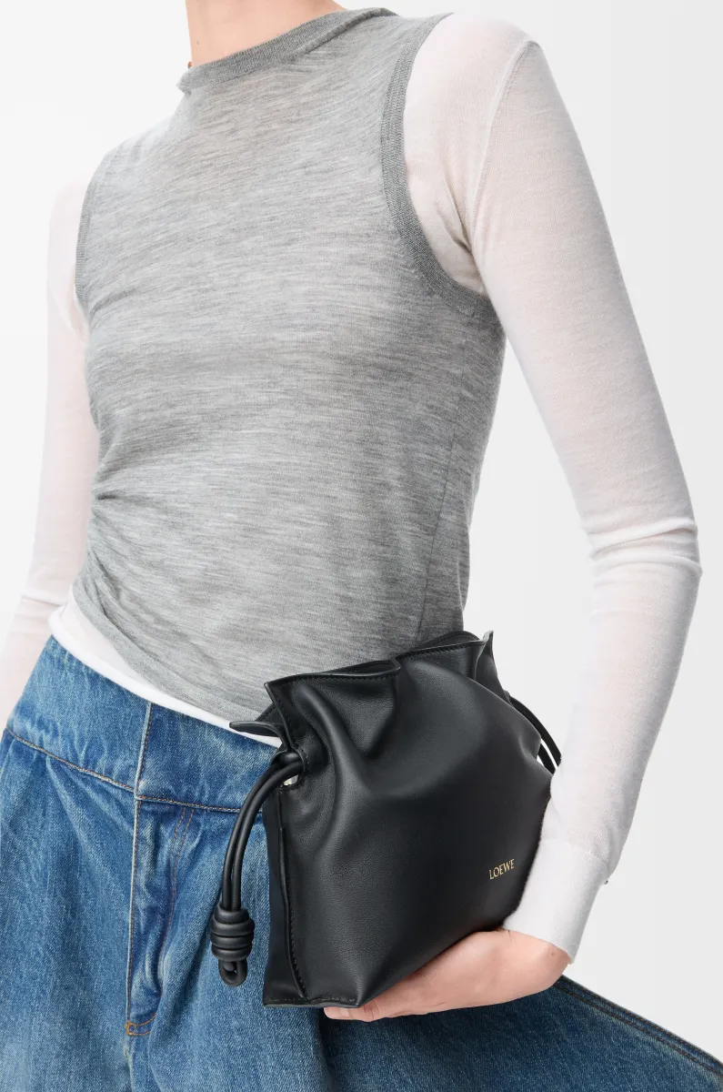 迷你纳帕牛皮革 Flamenco 手拿包