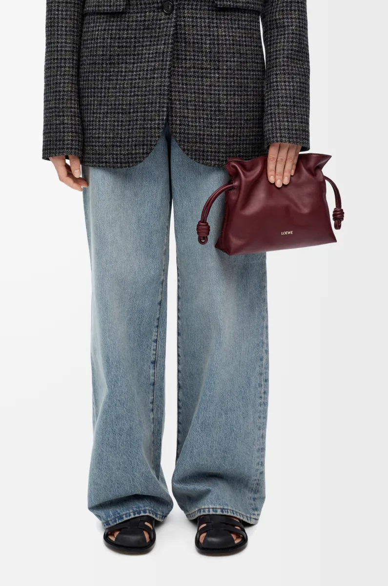 迷你纳帕牛皮革 Flamenco 手拿包