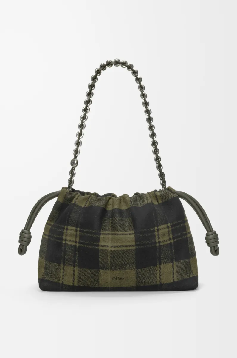 中号格纹绒面革 Flamenco Purse 手拿包