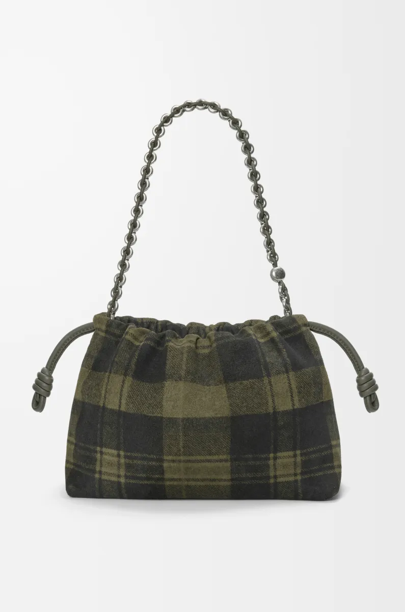 中号格纹绒面革 Flamenco Purse 手拿包