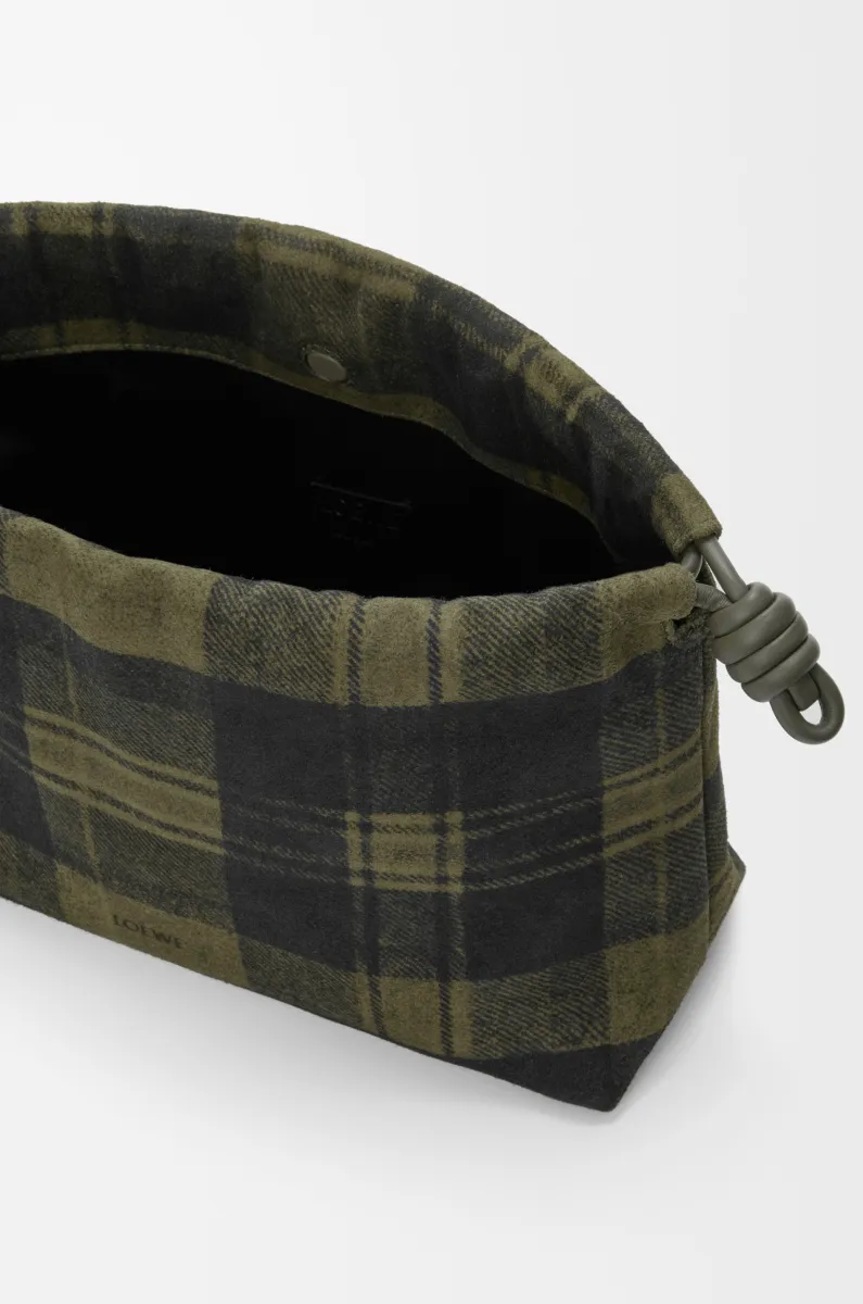 中号格纹绒面革 Flamenco Purse 手拿包