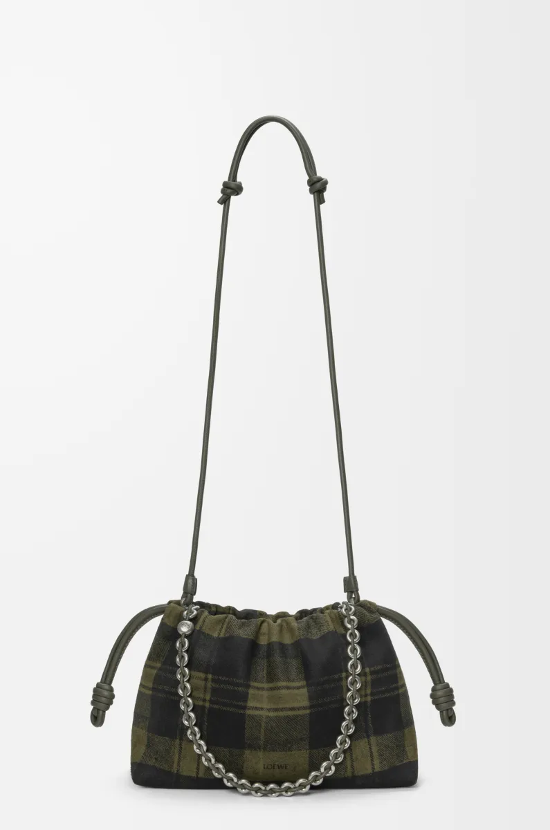 中号格纹绒面革 Flamenco Purse 手拿包