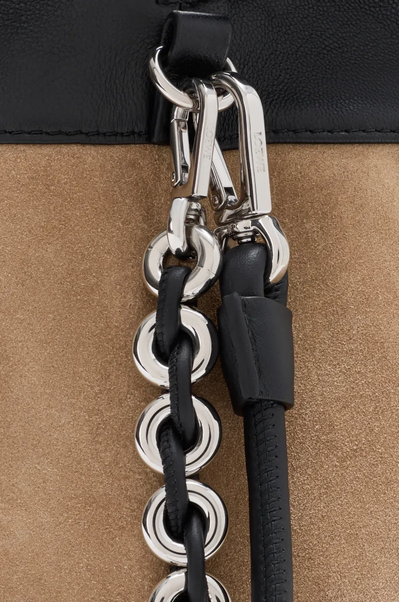 中号珠饰帆布和牛皮革 Lion Beads Flamenco Purse 手拿包