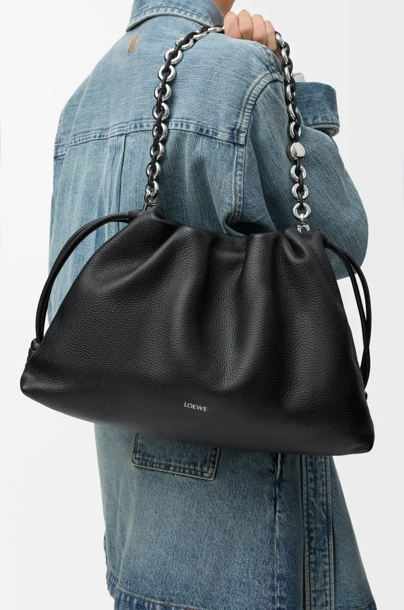 大号粒面牛皮革 Flamenco Purse 手拿包