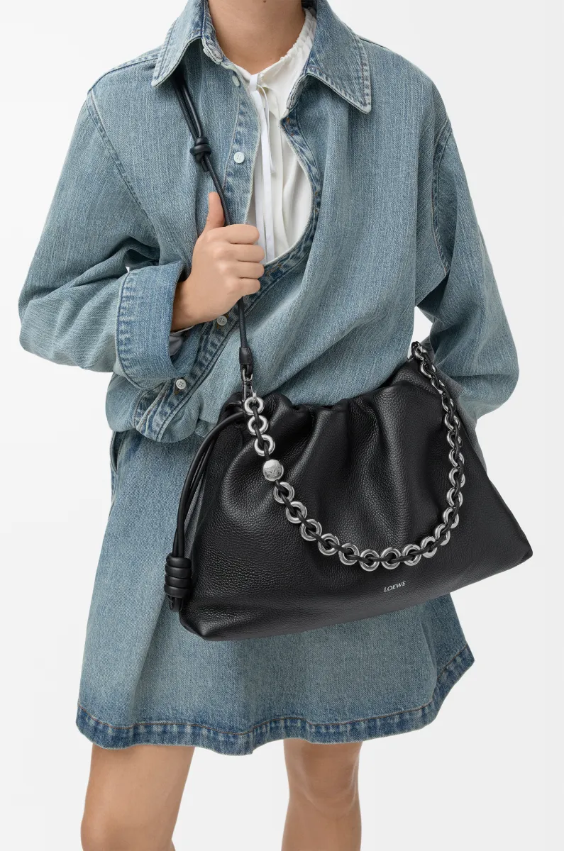 大号粒面牛皮革 Flamenco Purse 手拿包