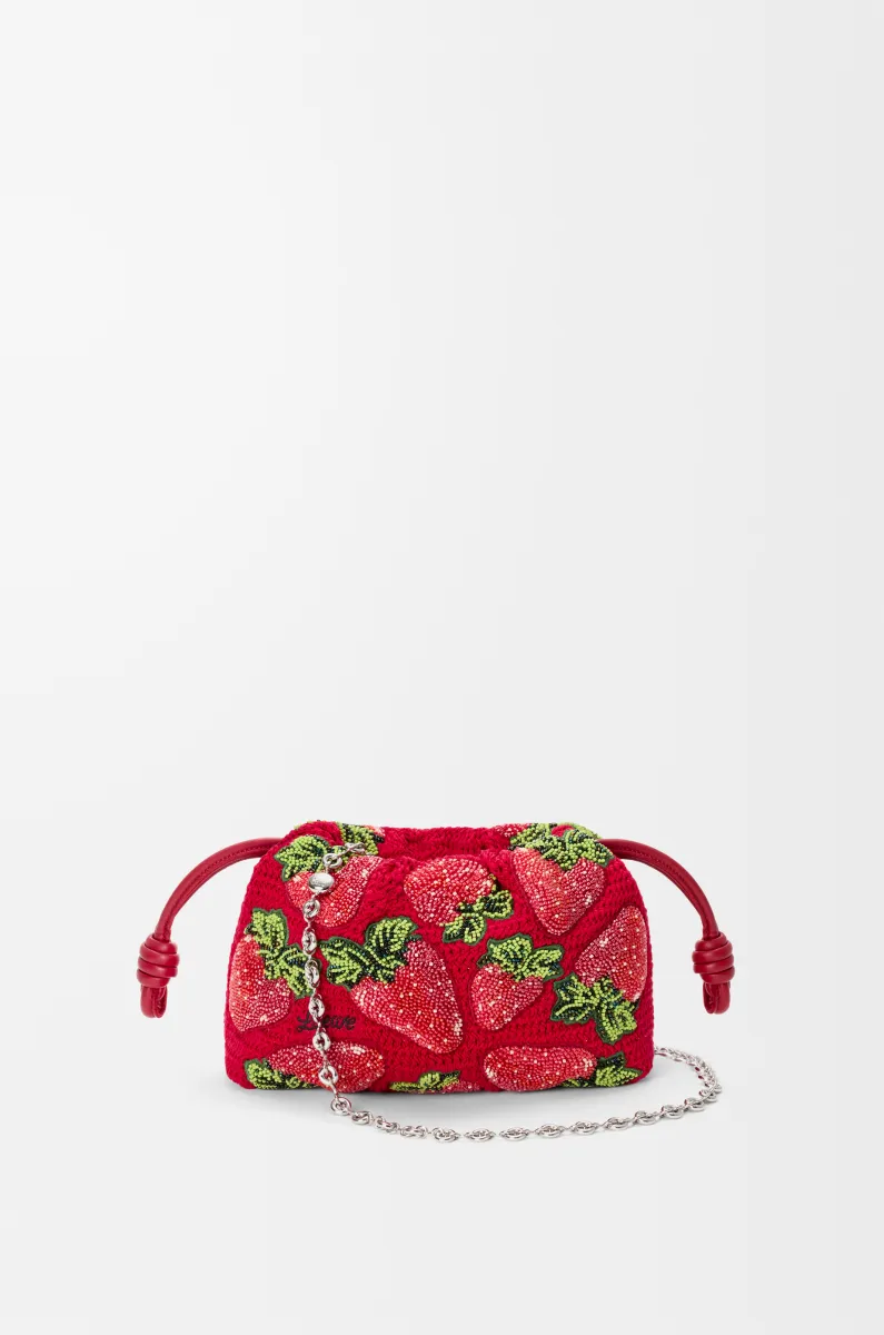 迷你珠饰钩织 Flamenco 手拿包