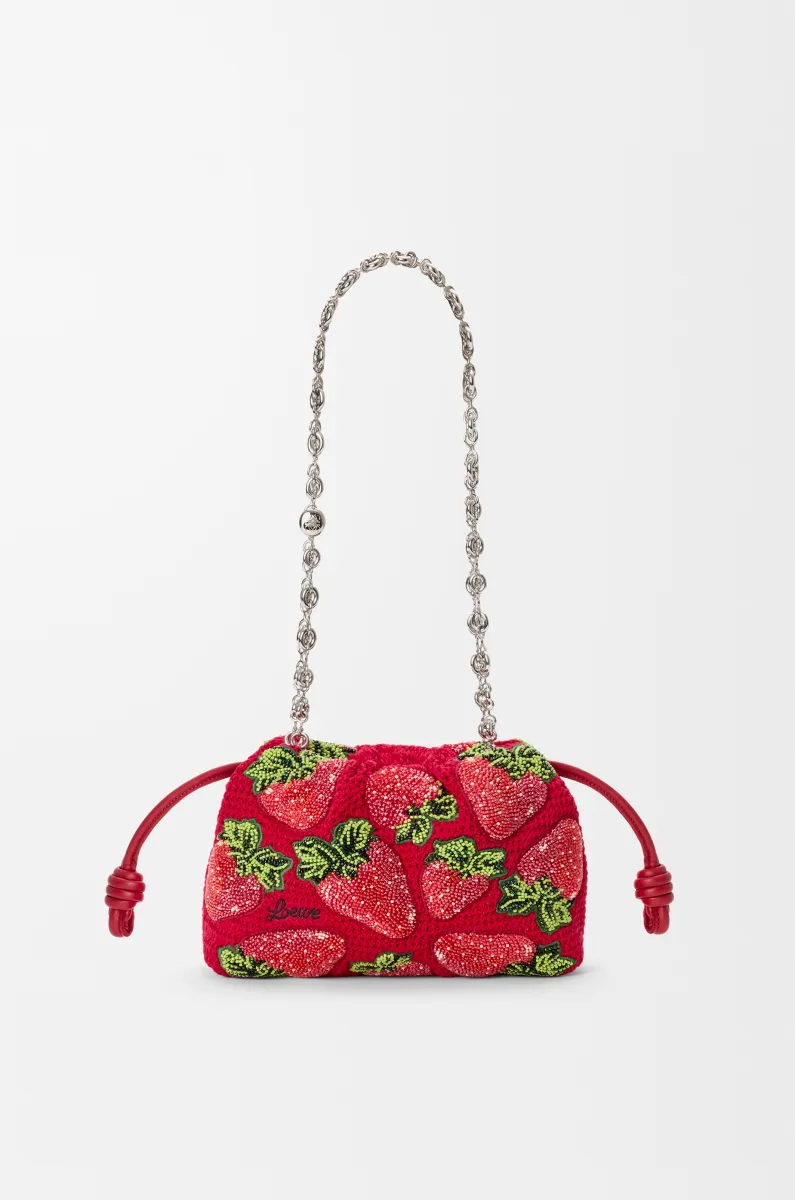 迷你珠饰钩织 Flamenco 手拿包