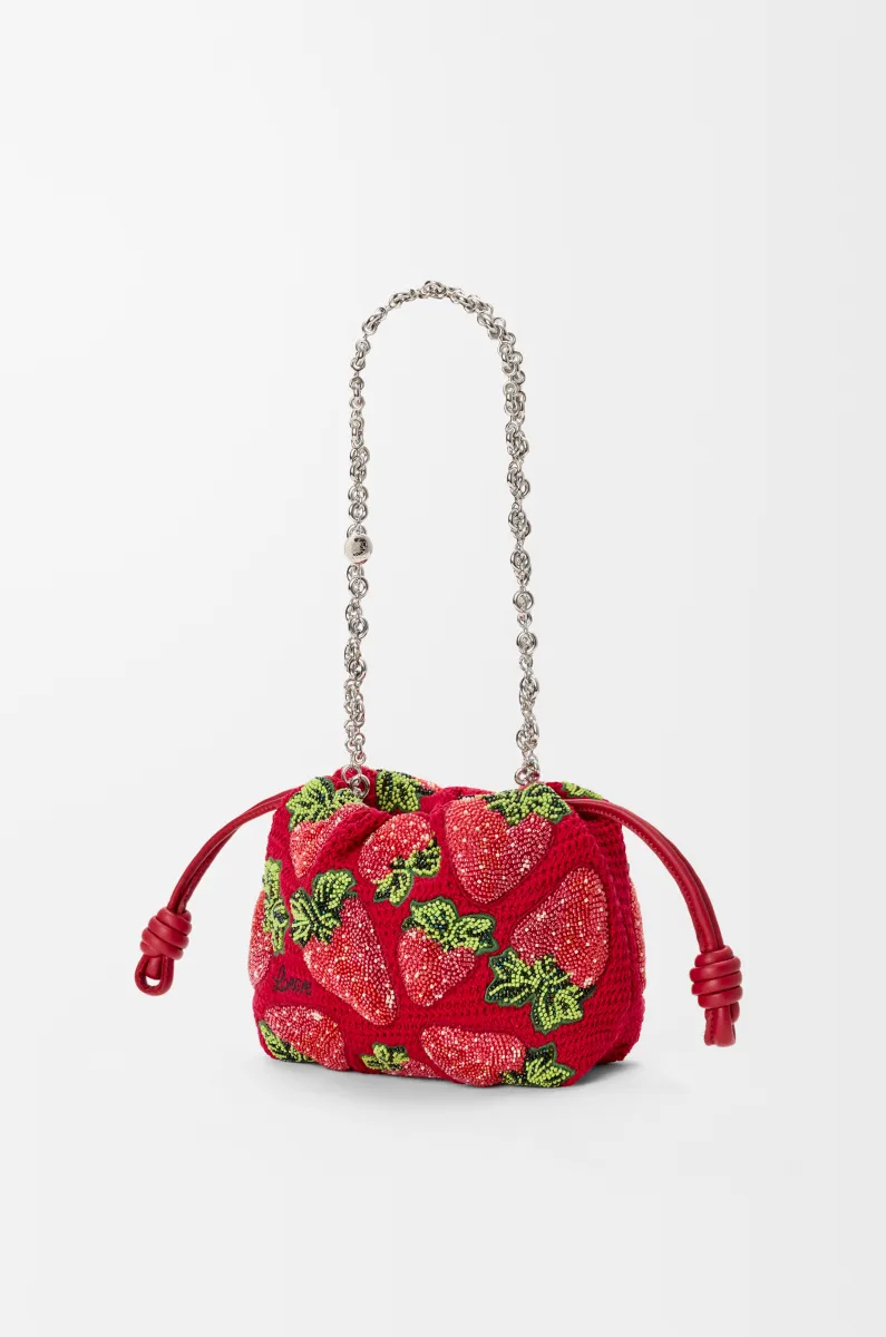 迷你珠饰钩织 Flamenco 手拿包