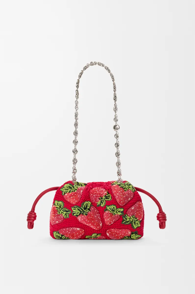 迷你珠饰钩织 Flamenco 手拿包