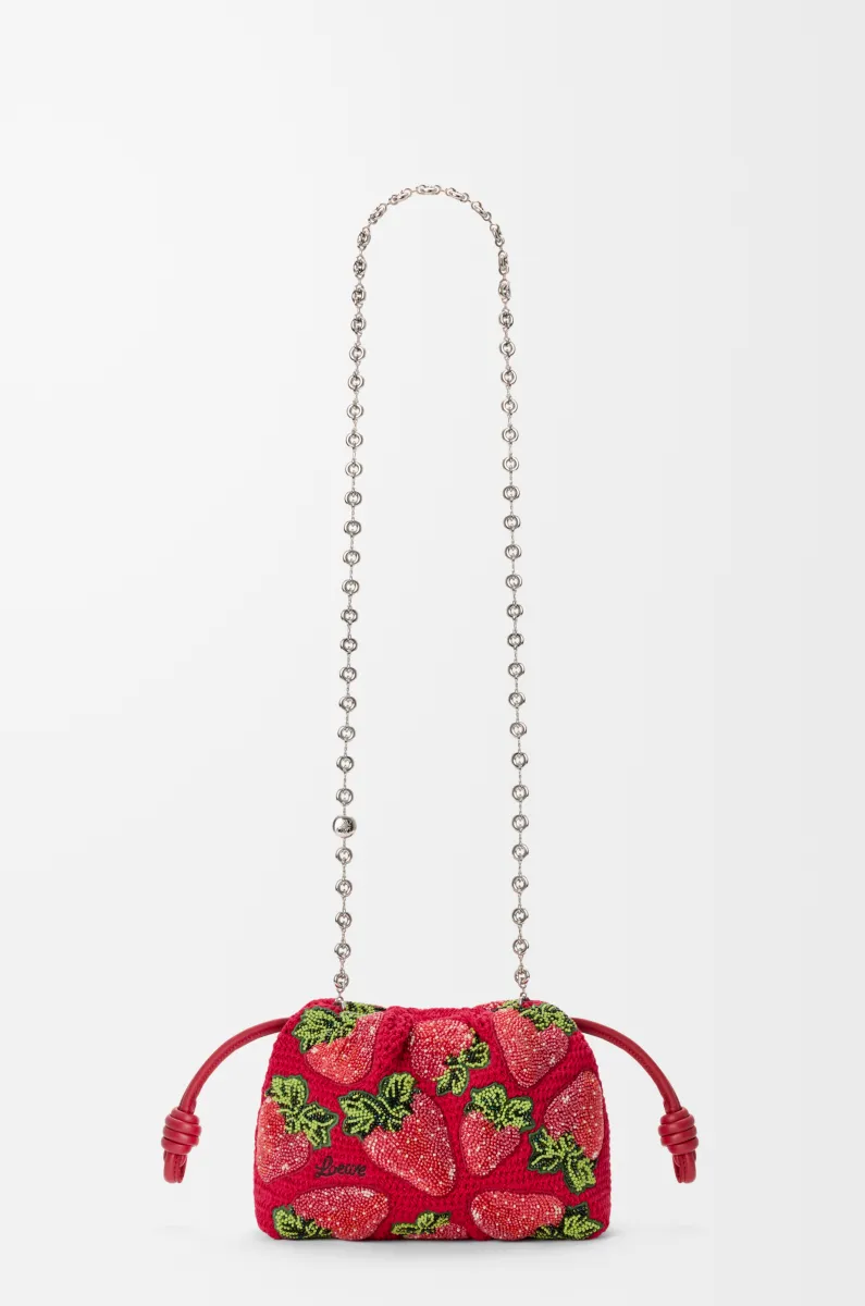 迷你珠饰钩织 Flamenco 手拿包