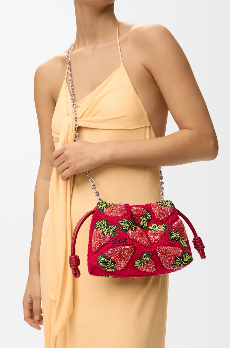 迷你珠饰钩织 Flamenco 手拿包