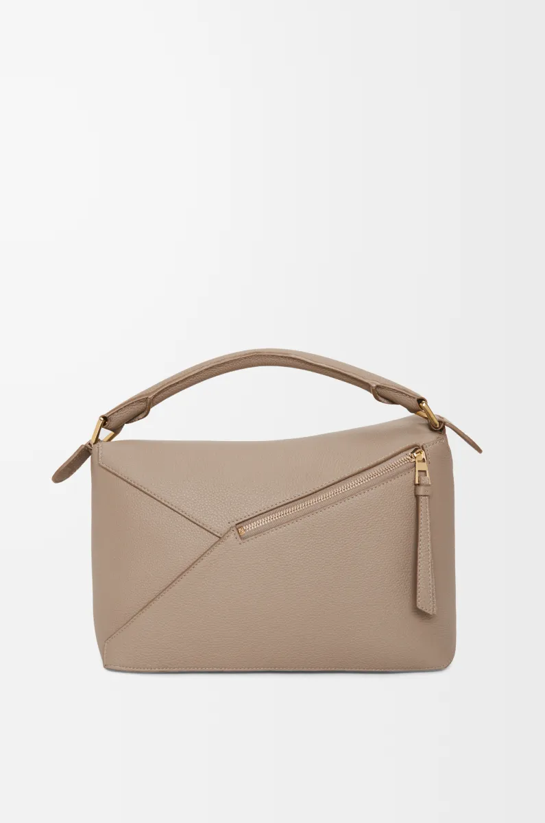 中号柔软粒面牛皮革 Puzzle 手袋