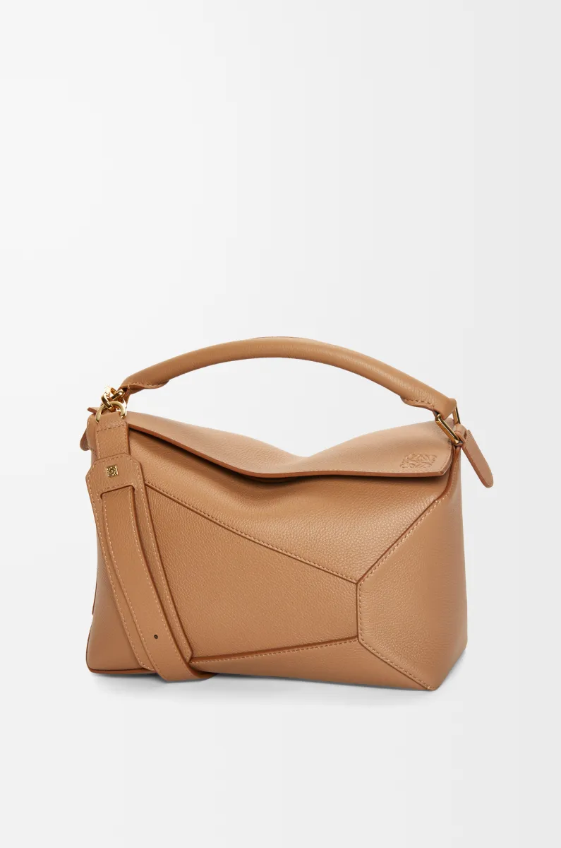 中号柔软粒面牛皮革 Puzzle 手袋