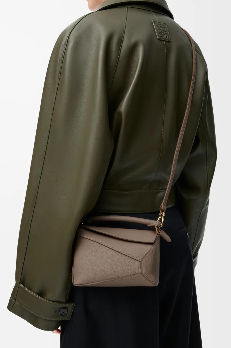 迷你柔软粒面牛皮革 Puzzle 手袋