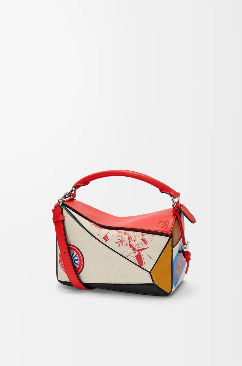 牛皮革和织物 Puzzle 10周年 动漫典藏版手袋