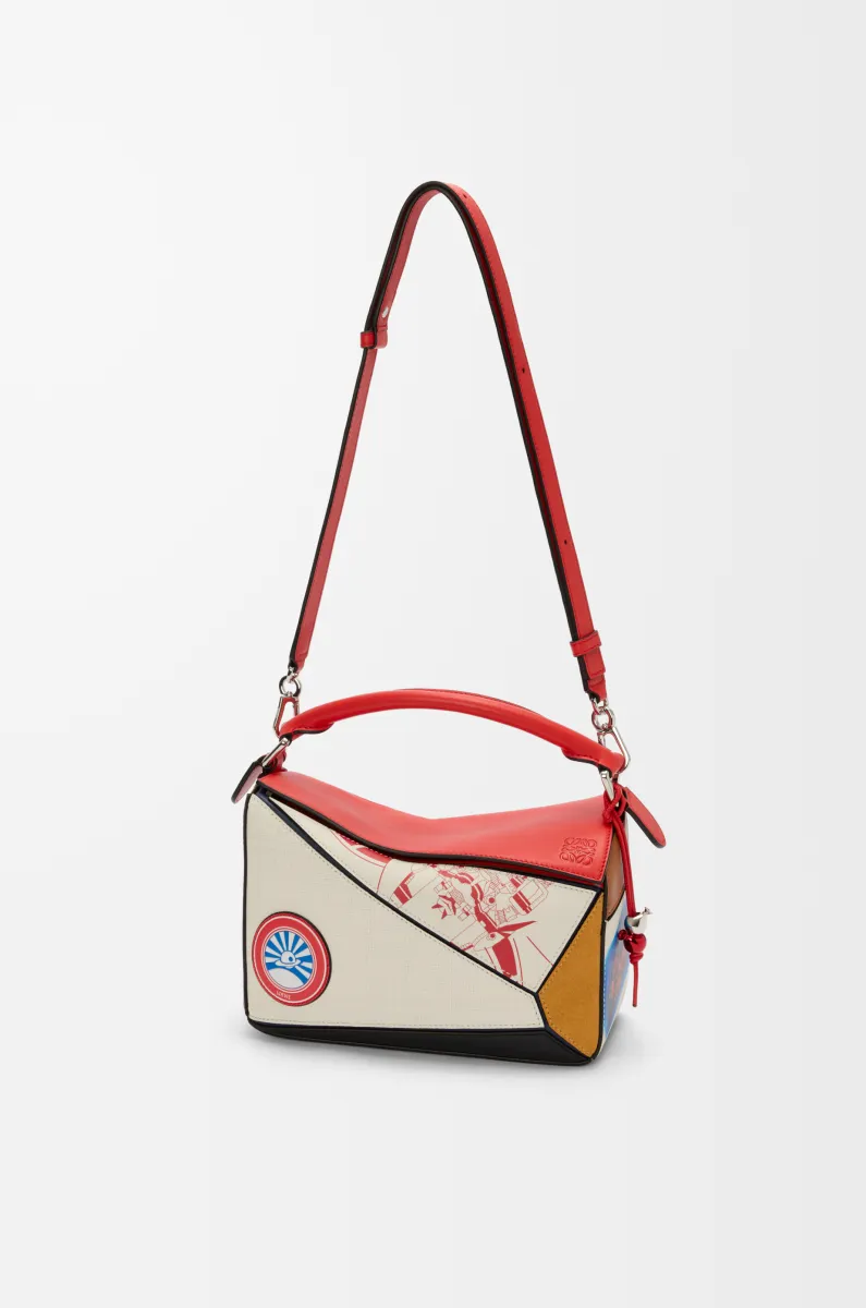 牛皮革和织物 Puzzle 10周年 动漫典藏版手袋