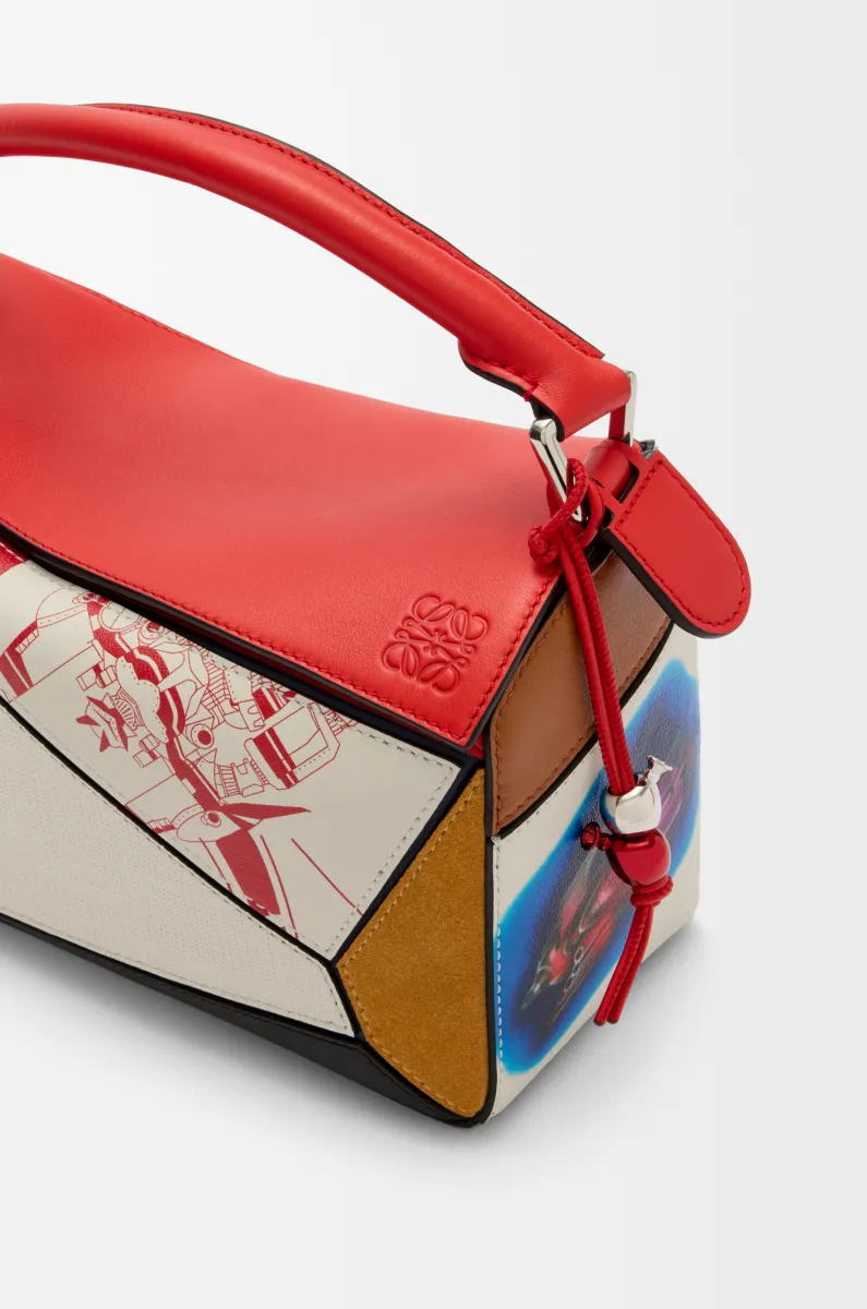 牛皮革和织物 Puzzle 10周年 动漫典藏版手袋