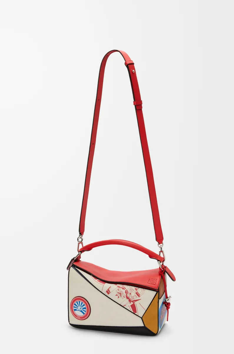 牛皮革和织物 Puzzle 10周年 动漫典藏版手袋