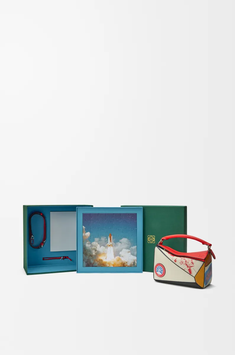 牛皮革和织物 Puzzle 10周年 动漫典藏版手袋