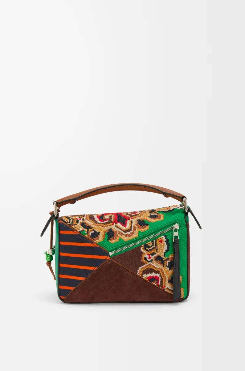 牛皮革、绒面革和帆布 Puzzle 10周年 拼贴典藏版手袋