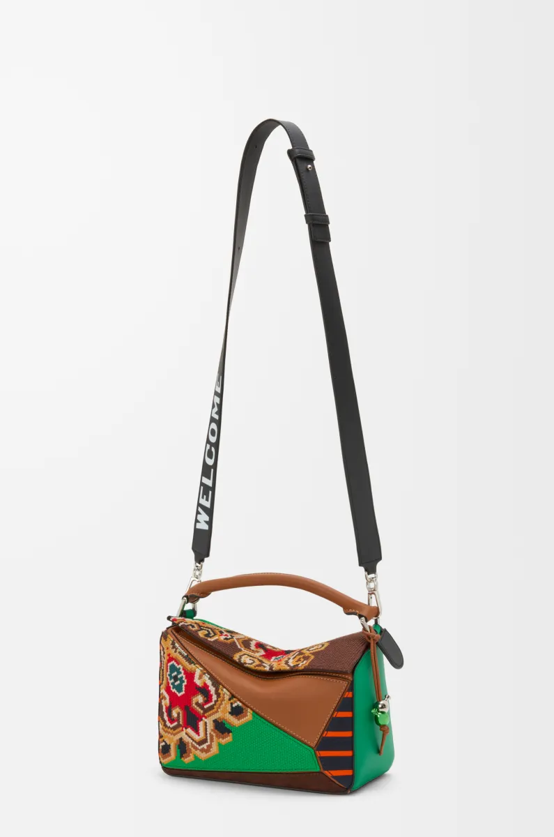 牛皮革、绒面革和帆布 Puzzle 10周年 拼贴典藏版手袋