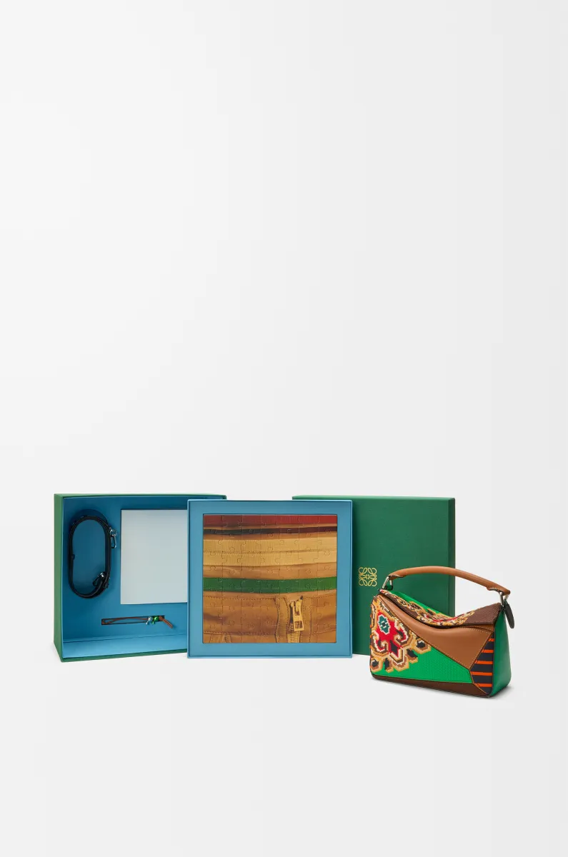 牛皮革、绒面革和帆布 Puzzle 10周年 拼贴典藏版手袋