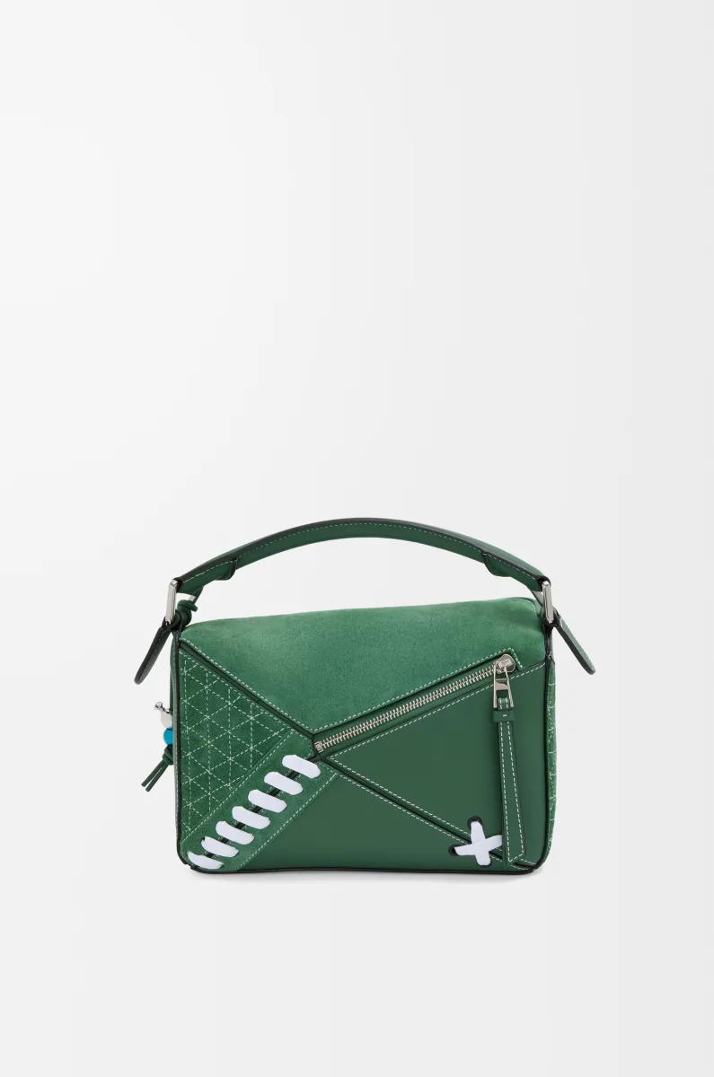 经典牛皮革和绒面革 Puzzle 10周年 学院风典藏版手袋