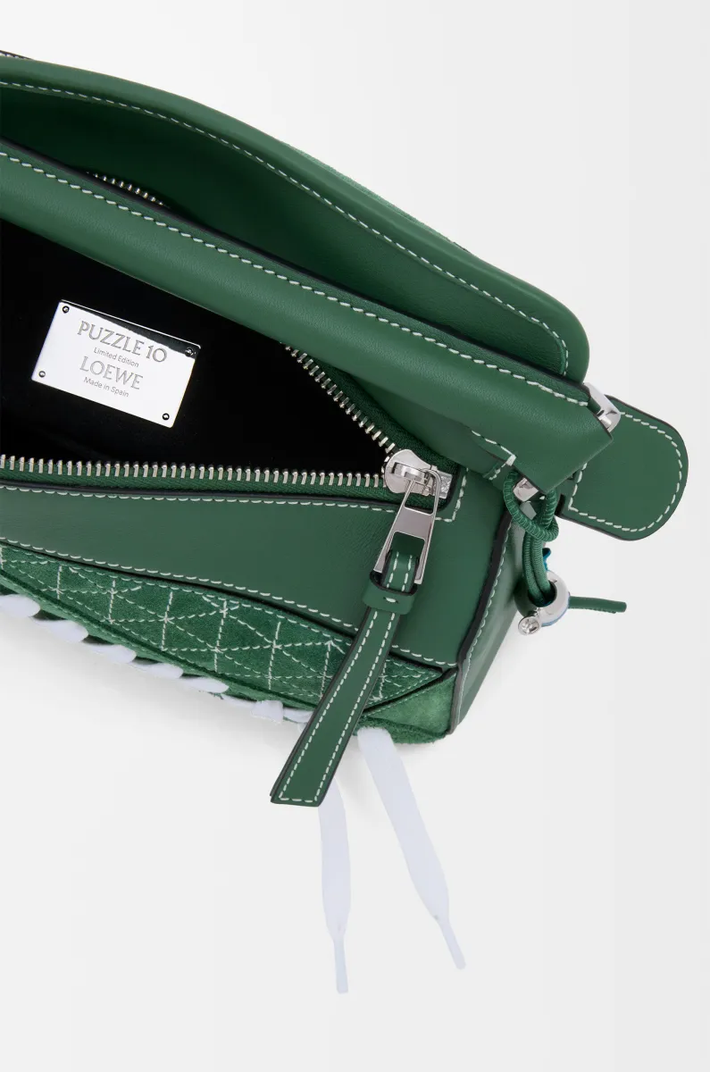 经典牛皮革和绒面革 Puzzle 10周年 学院风典藏版手袋