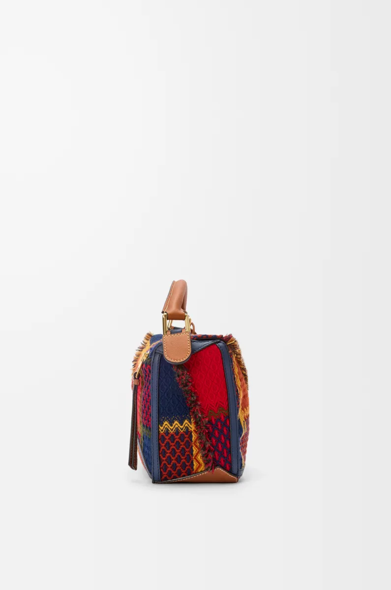 羊毛和经典牛皮革 Puzzle 10周年 格子呢典藏版手袋