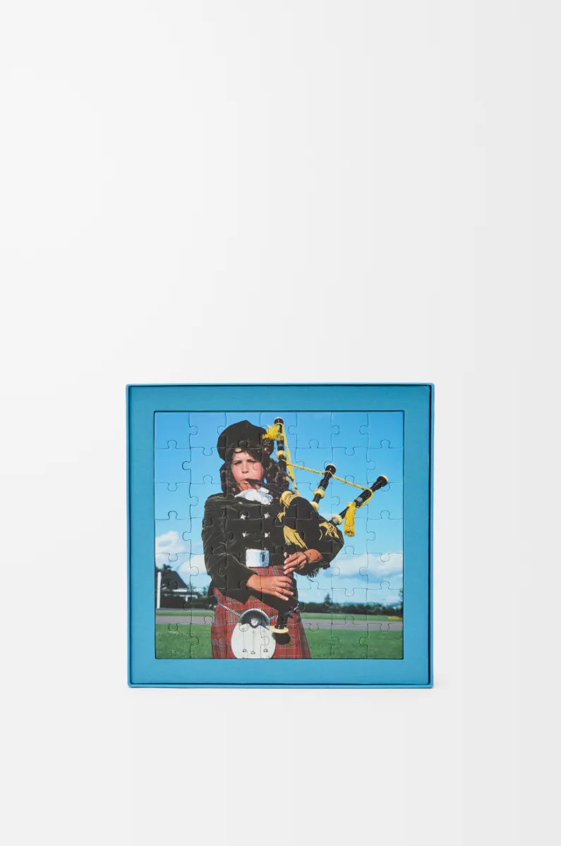 羊毛和经典牛皮革 Puzzle 10周年 格子呢典藏版手袋