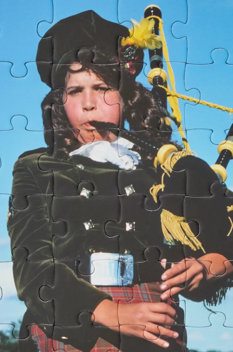 羊毛和经典牛皮革 Puzzle 10周年 格子呢典藏版手袋