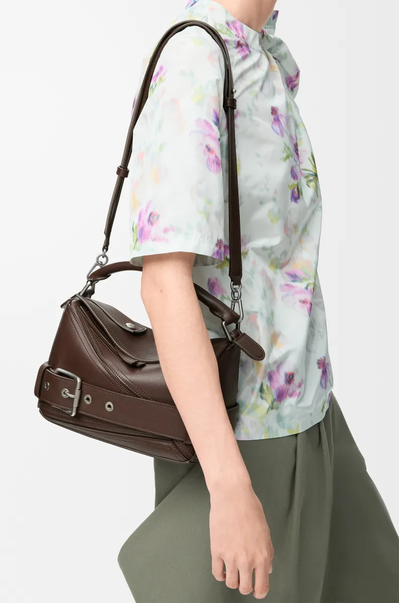 小号亮面牛皮革 Puzzle Biker 手袋