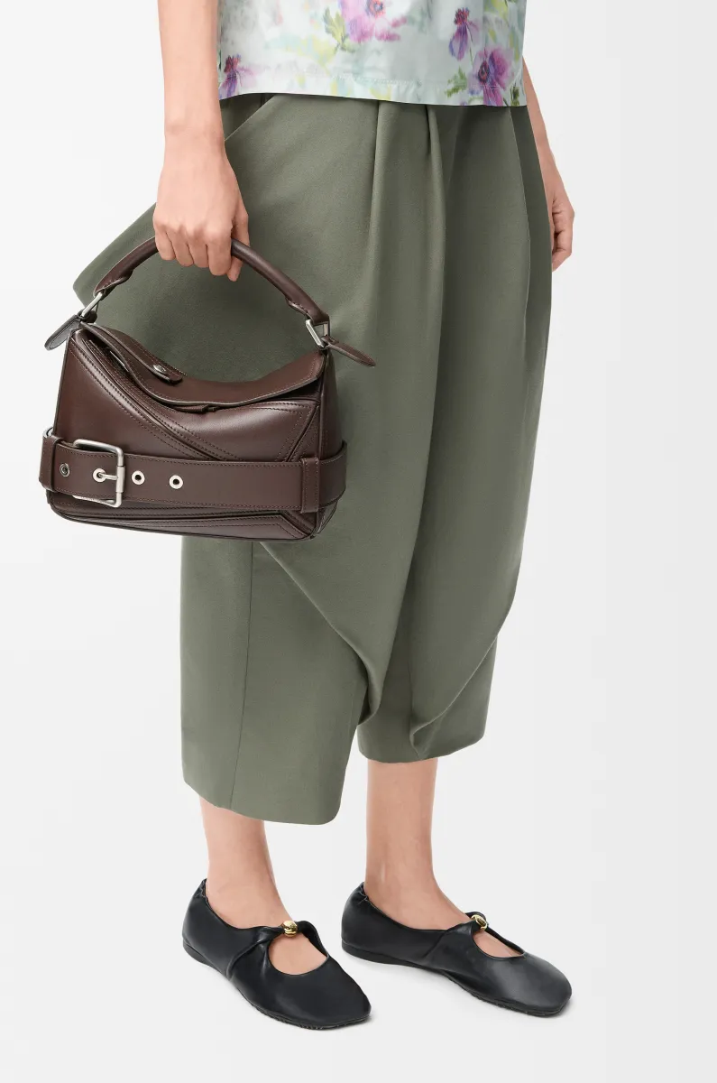 小号亮面牛皮革 Puzzle Biker 手袋