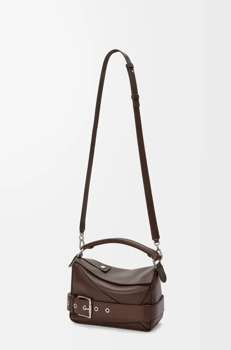 小号亮面牛皮革 Puzzle Biker 手袋