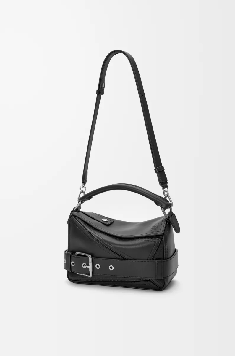 小号亮面牛皮革 Puzzle Biker 手袋