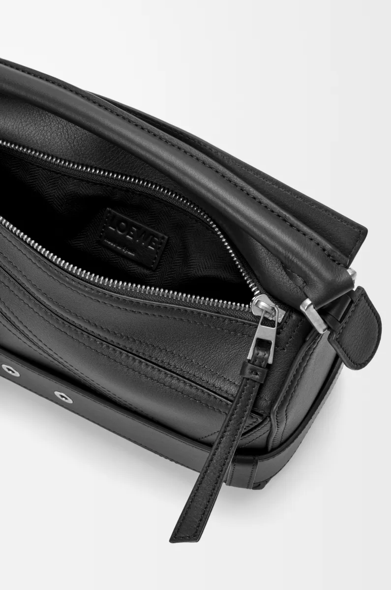 小号亮面牛皮革 Puzzle Biker 手袋