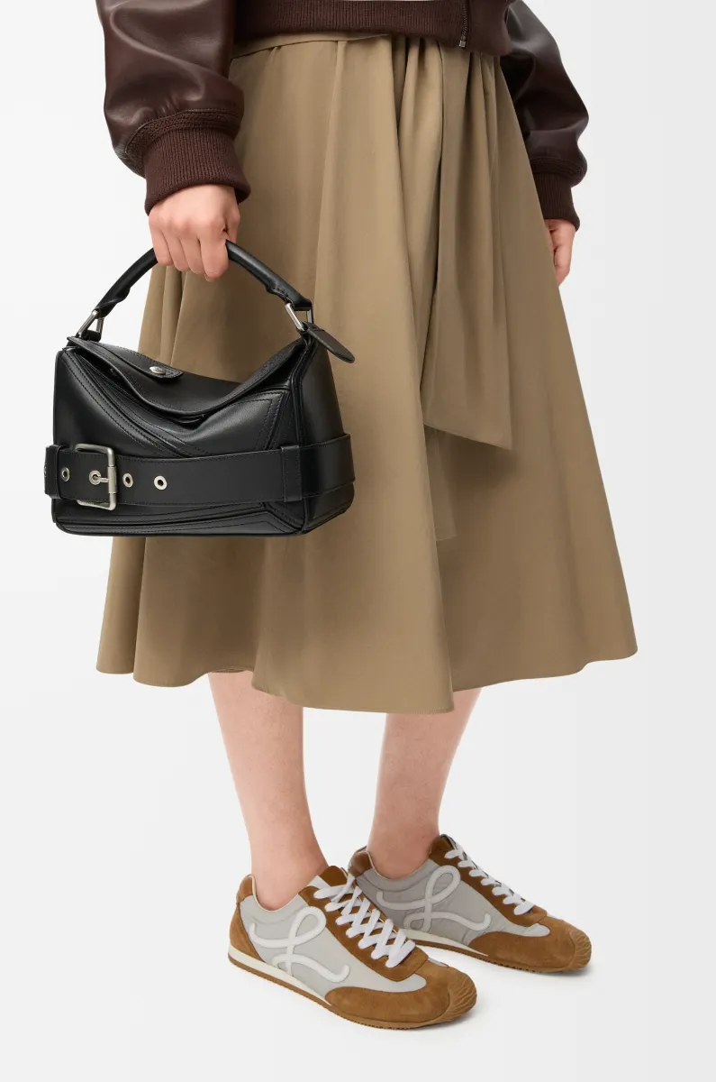 小号亮面牛皮革 Puzzle Biker 手袋