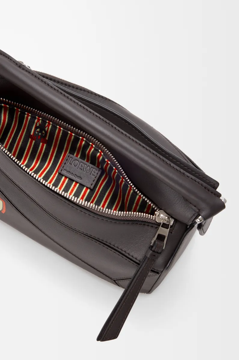 小号经典牛皮革 Futurist Cat Puzzle 手袋