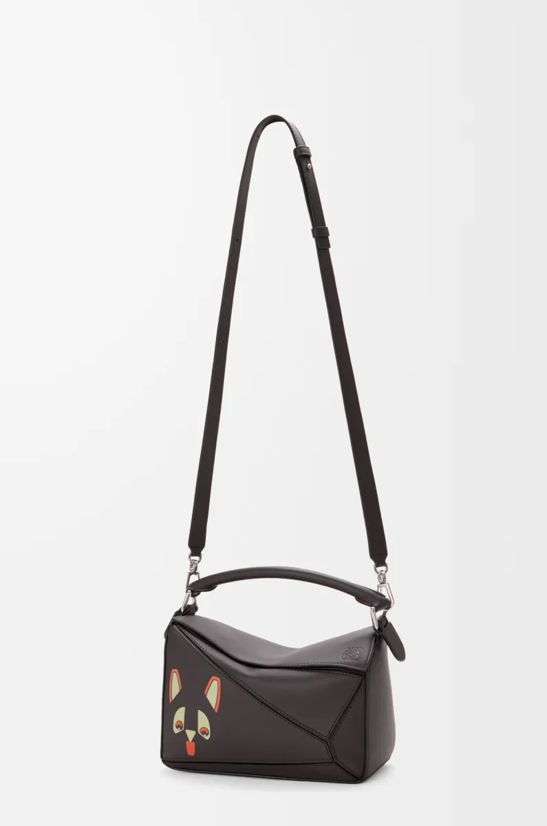 小号经典牛皮革 Futurist Cat Puzzle 手袋