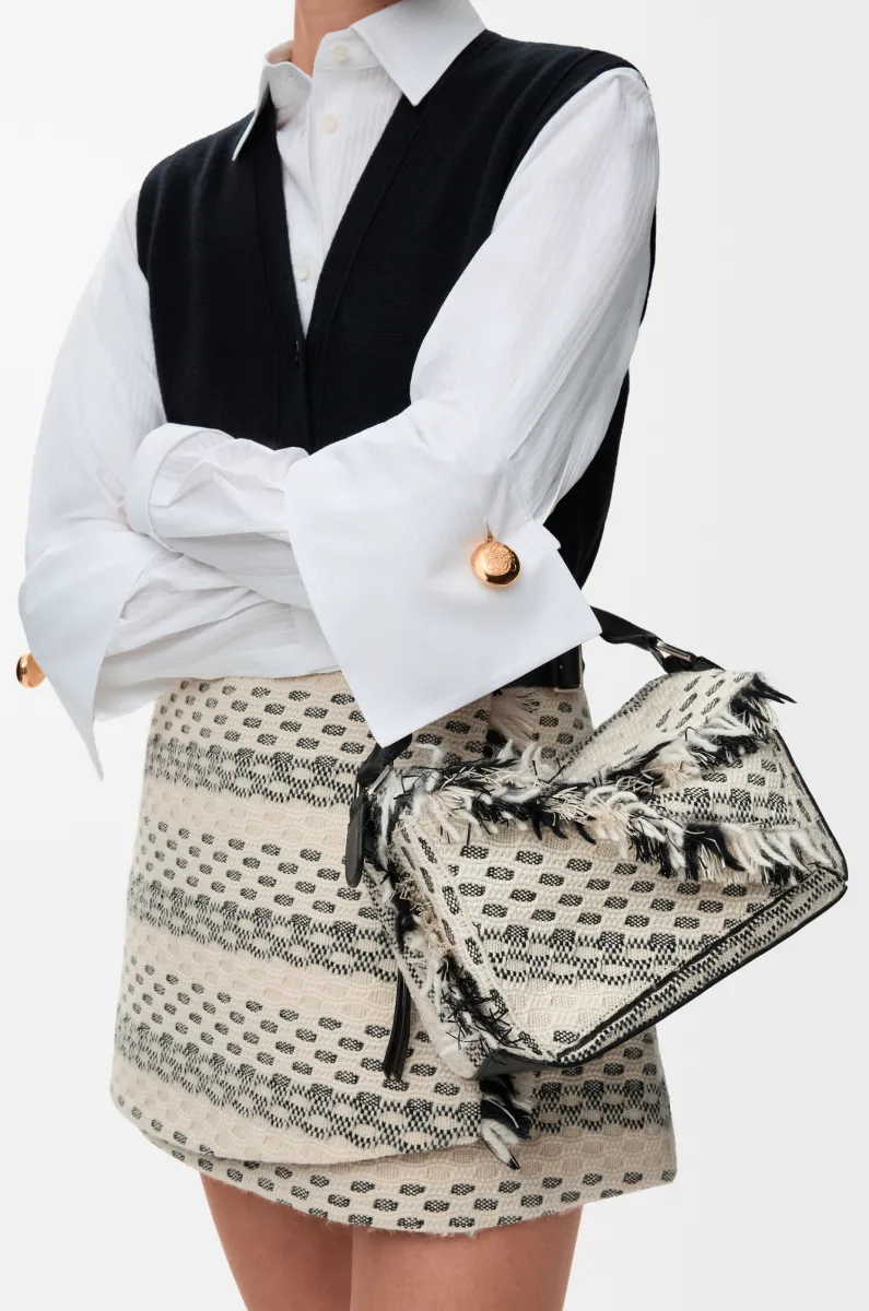 小号编织织物 Puzzle 手袋