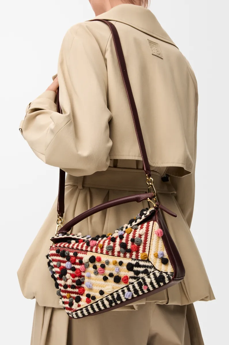 小号刺绣织物 Puzzle 手袋