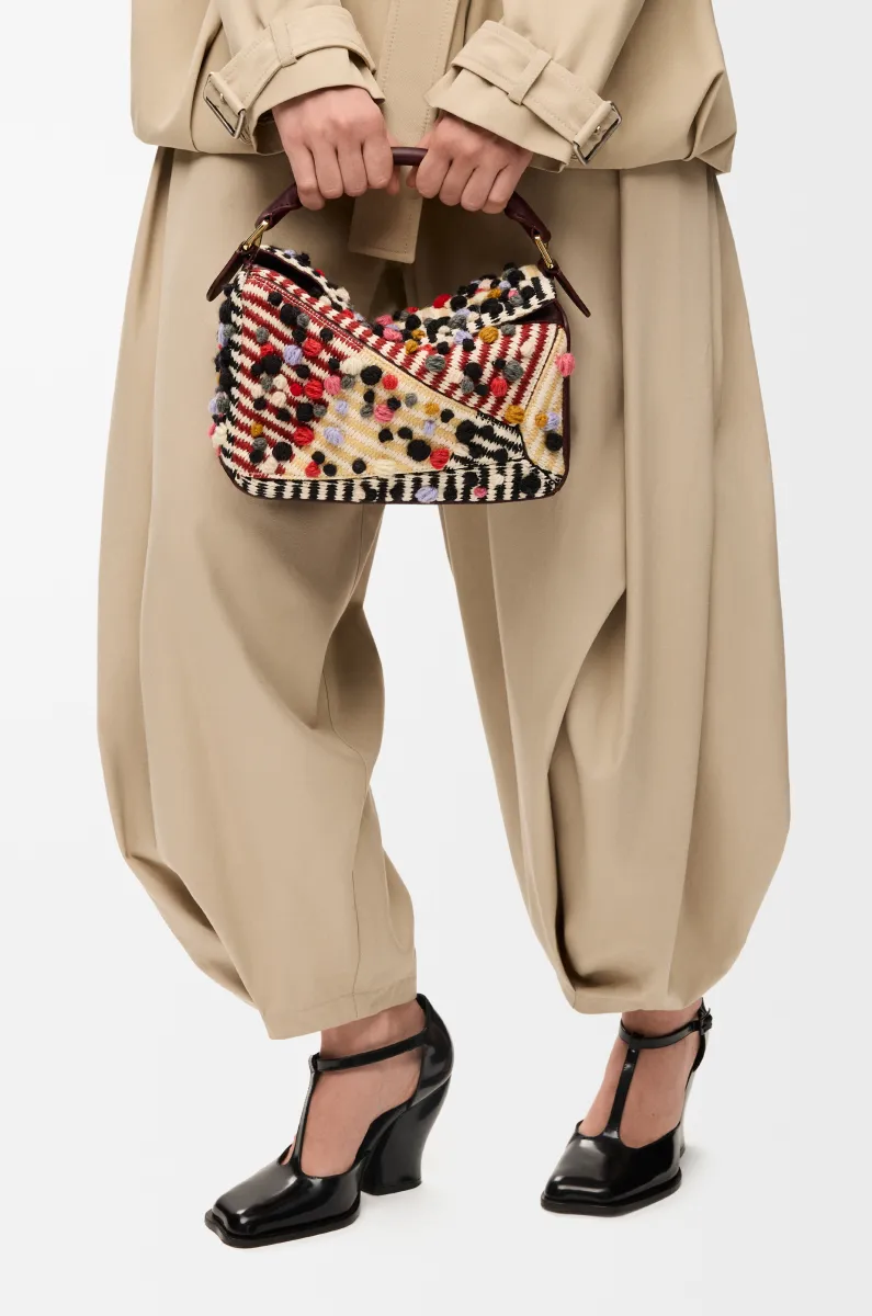 小号刺绣织物 Puzzle 手袋