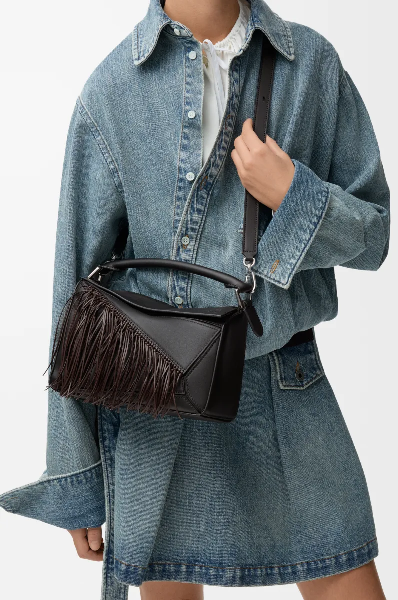 小号经典牛皮革 Fringe Puzzle 手袋