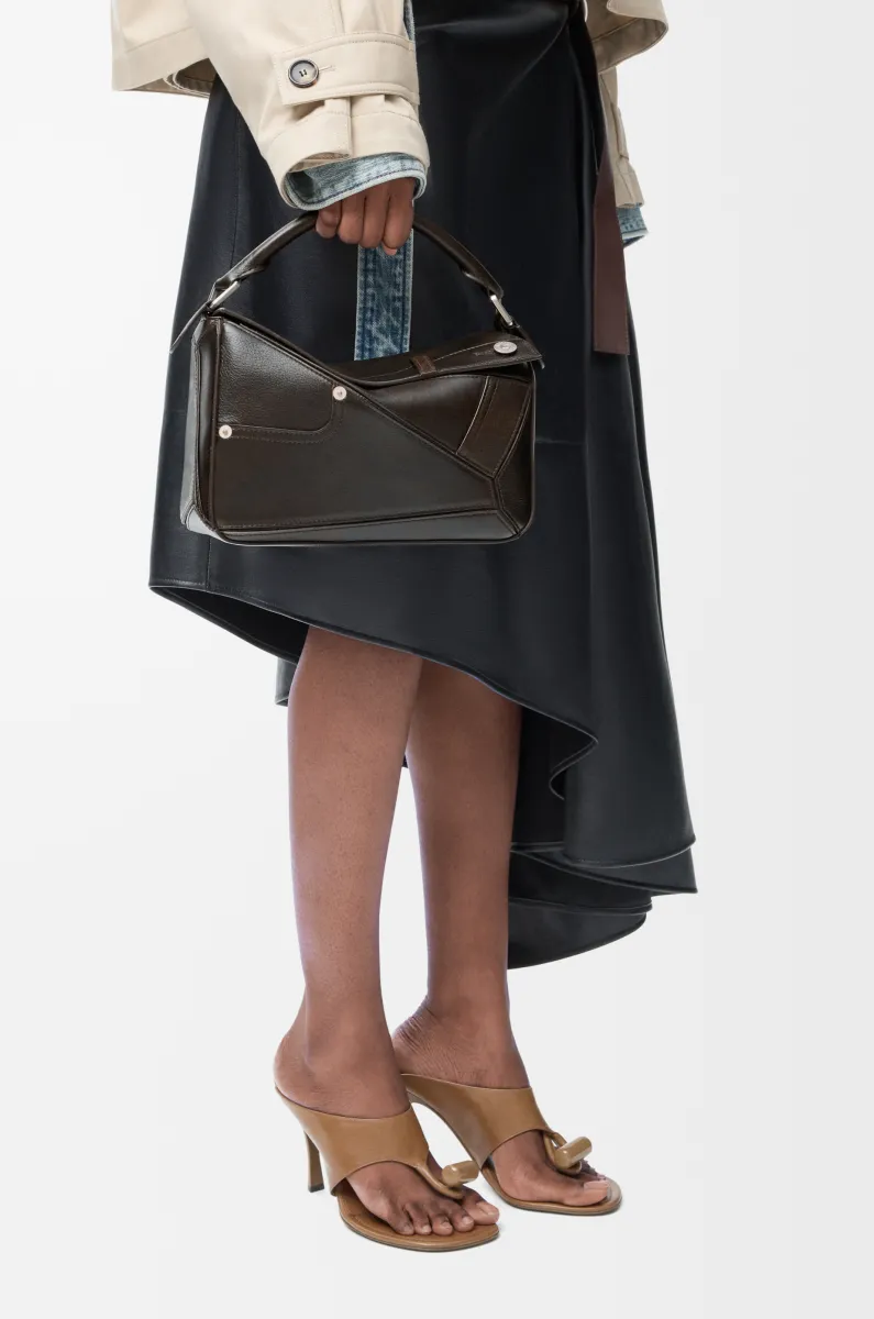 小号亮面牛皮革 Panta Puzzle 手袋