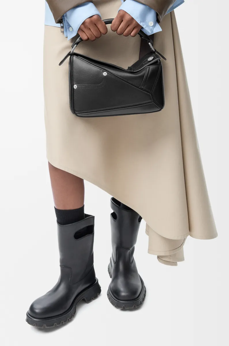 小号亮面牛皮革 Panta Puzzle 手袋