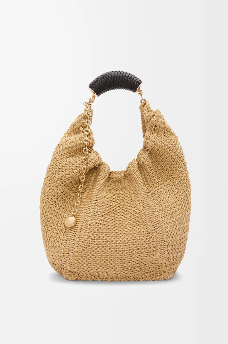 中号编绳和牛皮革 Squeee 手袋