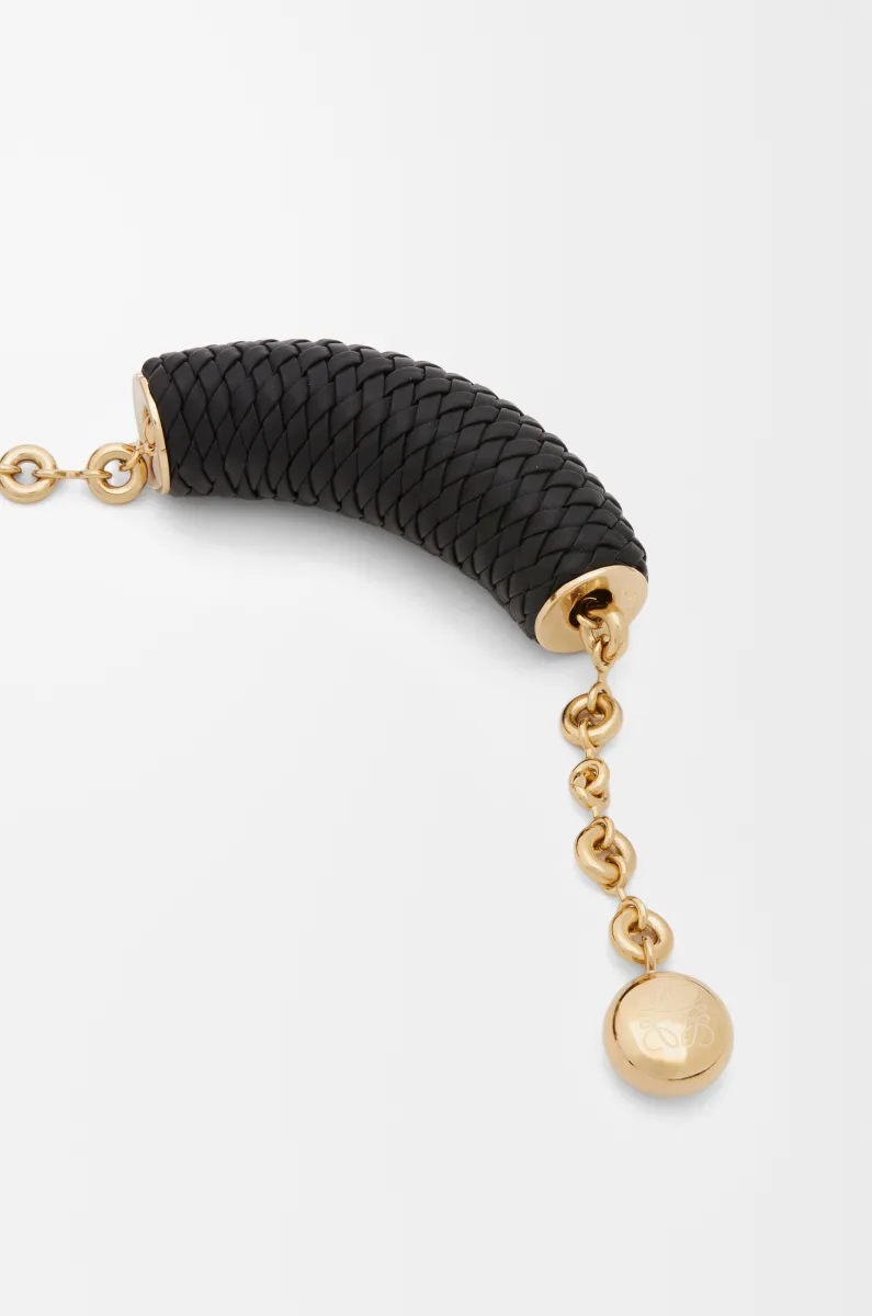 中号编绳和牛皮革 Squeee 手袋