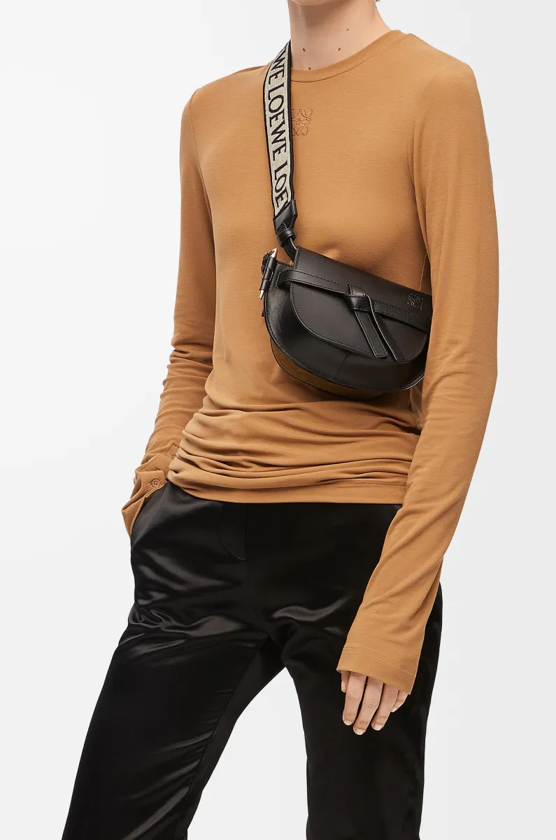 迷你柔软牛皮革提花 Gate Dual 手袋